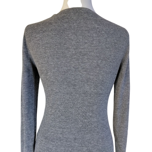 Free People Dylan Thermal Waffle Knit Henley Jumpsuit In Gray Size Medium - Picture 6 of 10